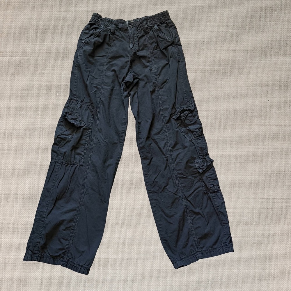 BDG Urban Outfitters Y2K Cargo Pants Black Wide Leg Utility Trousers Small